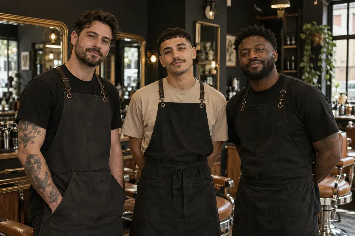 The fictional Cutt Co. crew: Noah on the left, Luca in the centre and Mason on the right